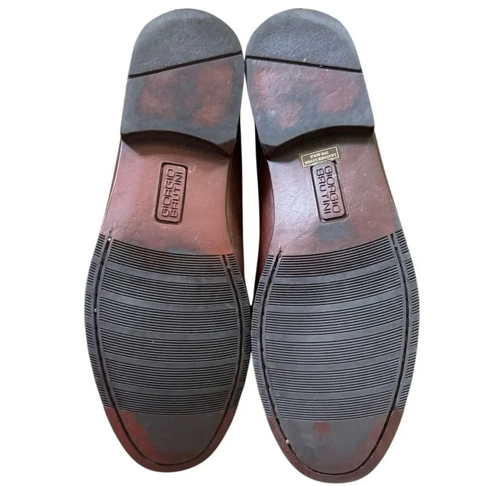 Giorgio Brutini Tuscany Size 9 1/2 D Brown Leather Tassel Loafers